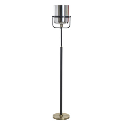 Mercer Floor Lamp - Charity Gold - Plated Silver Glass Shade