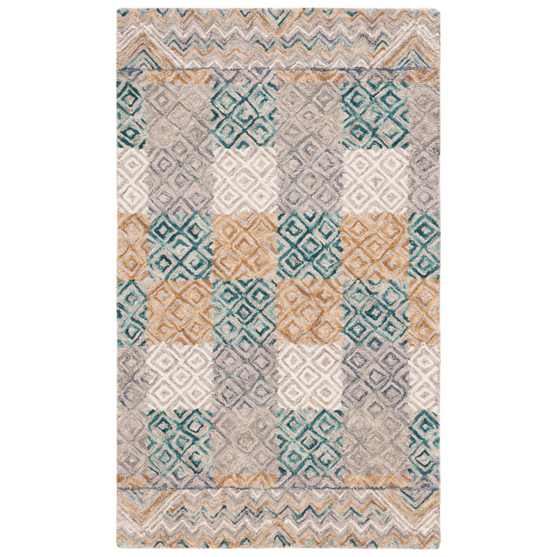 Deyoung Hand Tufted Wool Geometric Rug, Rectangle 3' x 5'
