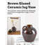 Red Barrel Studio Brown Glazed Ceramic Jug Vase, Antique Design, Perfect For Fresh Or Dried Flowers, Statement Piece, 4.5" Diameter & 5" Tall, Pack Of 12