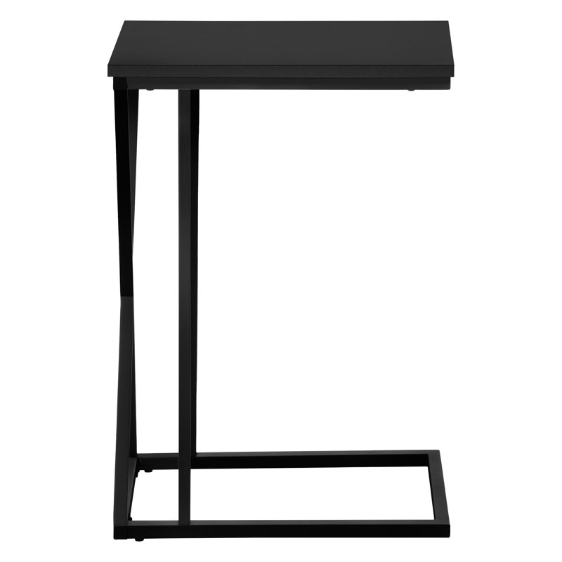Black Accent Table For Living Room Snacks, Modern Style With Asymmetrical Triangle Metal Detail, 10.53 In Depth, 18.71 Width, Assembly Required Table, Design Room, Inches Long, 18.25 Wide, Needed