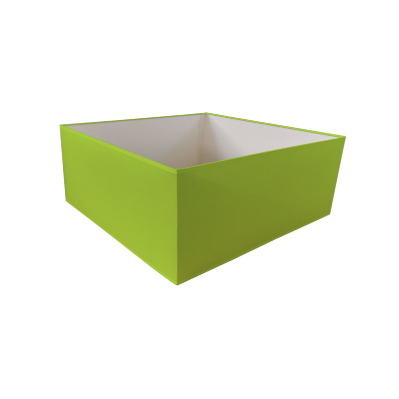Rectangle Silk Lamp Shade ( Uno ), 27cm H x 45cm W x 45cm D, Lime