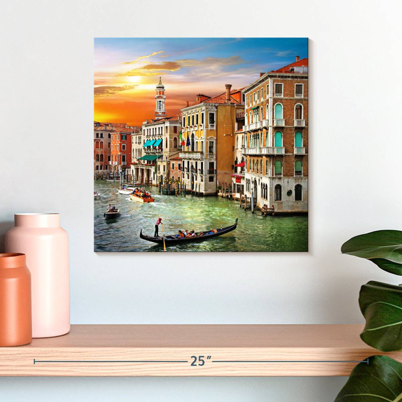 Nicci Venice Buildings And Gondolas, 16" H x 16" W