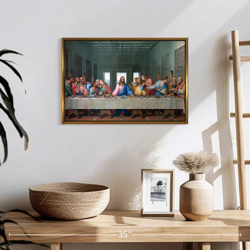 La Cène, Cadre flottant doré, 19 po x 13 po