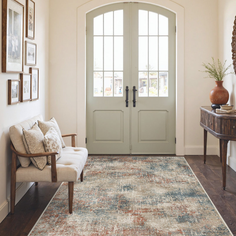 Abstract Machine Printed Area Rug, Rectangle 160 x 230 cm