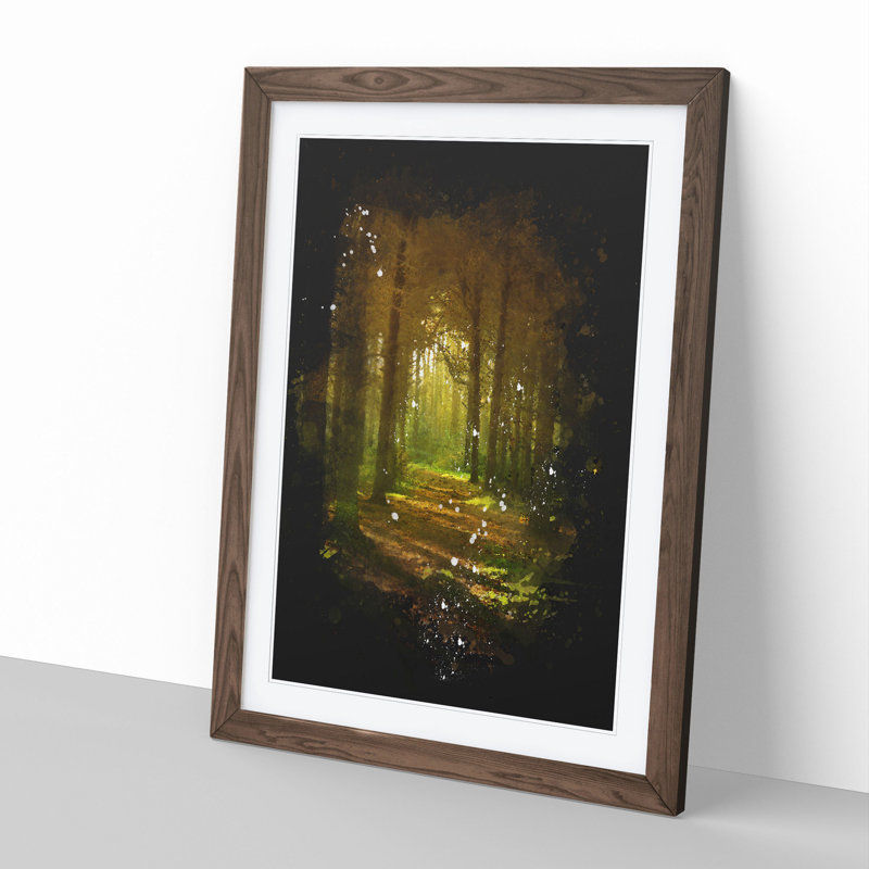 Sunlight Forest Vol.7 Paint Splash - Picture Frame Graphic Art, Walnut, 36cm H x 27cm W x 2cm D