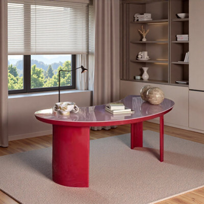 Creative Unique-shaped Red Lacquered Writing Desk