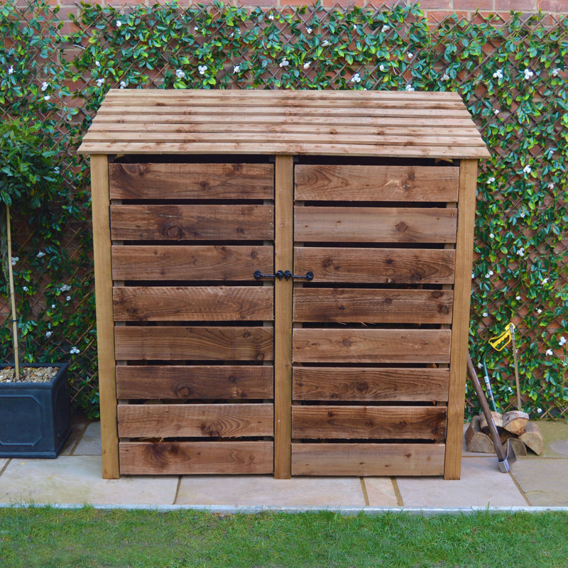 Tappahannock 180cm W x 80cm D Solid Wood Log Store, Rustic Brown