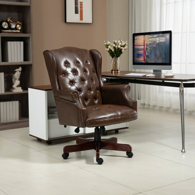Fauteuil de bureau de direction - dossier inclinable et confortable avec design ergonomique, siège et dossier rembourrés épais, similicuir, roulettes coulissantes, paquet de 1