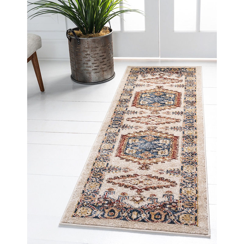 Tapis oriental ivoire Ulla, Tapis de couloir 2 pi x 6 pi