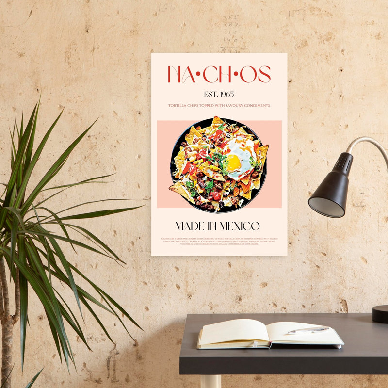 Délicieuse décoration murale colorée de Nachos mexicains, H 24 po x l 16 po
