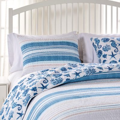 Taie décorative bleue 20 pi x 36 po Greenland Home Fusions Pebble Beach