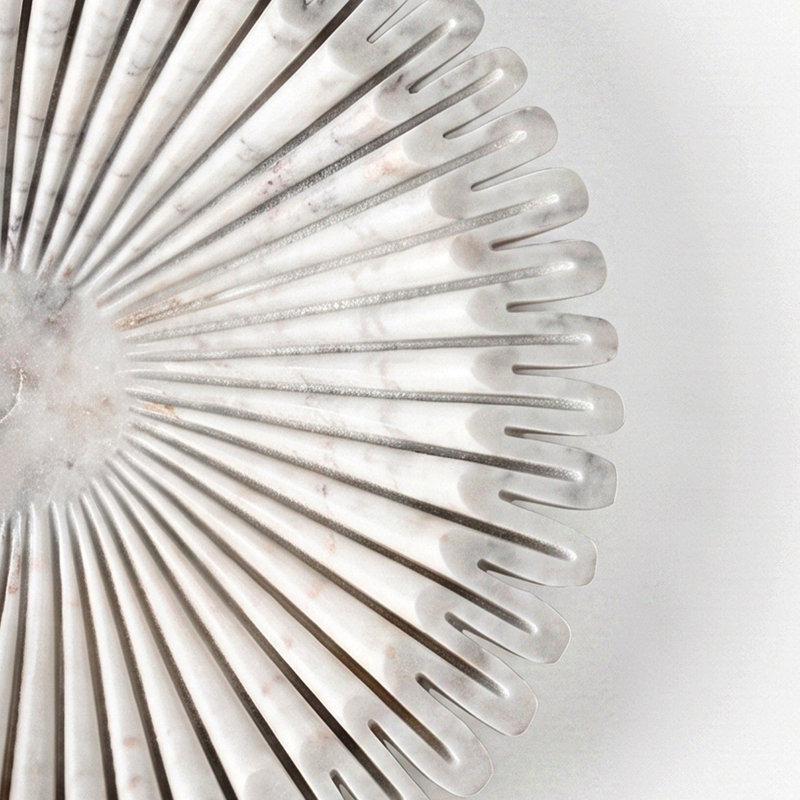 Bol en marbre Amare blanc de 13 po de diamètre