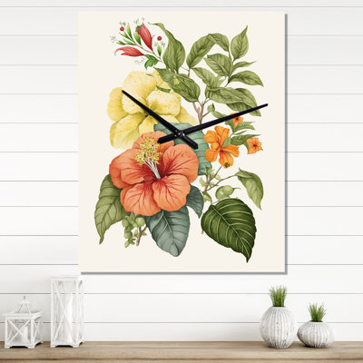 Jaycen - Floral Hibiscus Wall Clocks