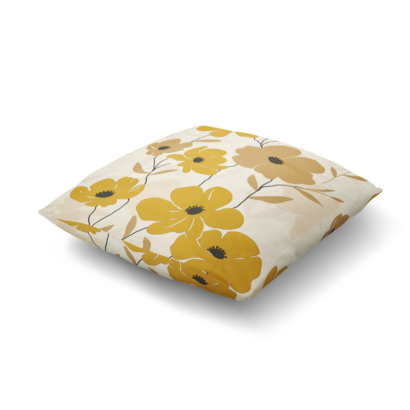 Housse de coussin carré en polyester Alice, H 22 po x l 22 po