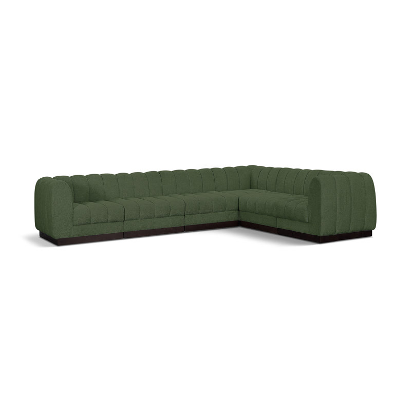 Canapé modulaire rembourré 6 pièces Quinn, Mélange de polyester vert
