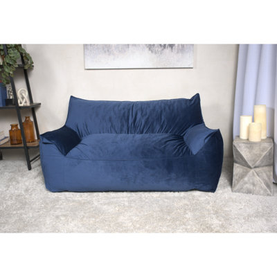 Fauteuil à billes surdimensionné bleu marine Siège élégant et relaxant. Rembourrage en mousse souple. Housses amovibles pour une utilisation pratique. Idéal pour l'ameublement. 60 po de profondeur x 40 largeur 23 hauteur, 68 lb