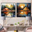 Ensemble de 2 impressions sur toile de camping Forest Retreat I - campagne-1305860992-1305860999