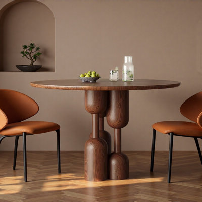 Dark Brown Multi-functional Design Round Table