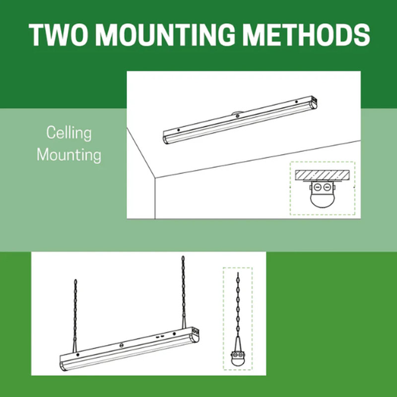 E2 Lighting 4ft Linear Strip | Emergency Battery Backup| 5 Wattage Tunable | 5CCT Tunable |6- Pack | White
