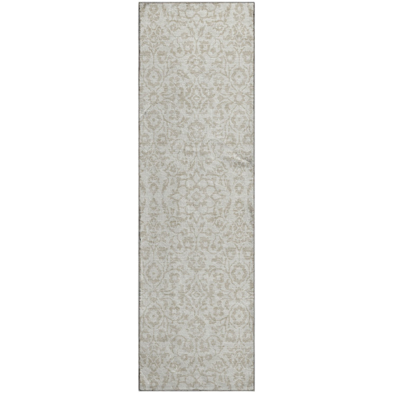 Tapis ivoire Prisco lavable à la machine de qualité supérieure, Tapis de couloir 2 pi 3 po x 7 pi 6 po