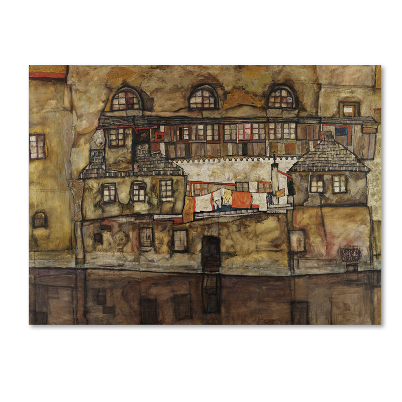 « house wall on the river », reproduction sur toile tendue, H 24 po x l 32 po