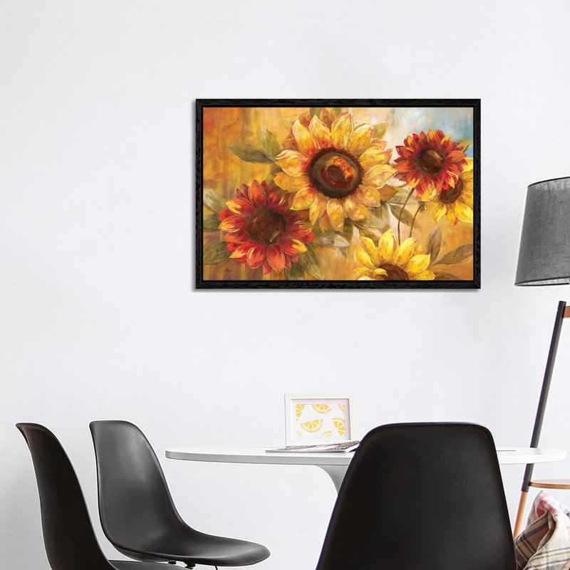 Sunflower Cheer by Nan - Wrapped Canvas Painting, 101.6 cm H x 66.04 cm W, Black Framed Canvas