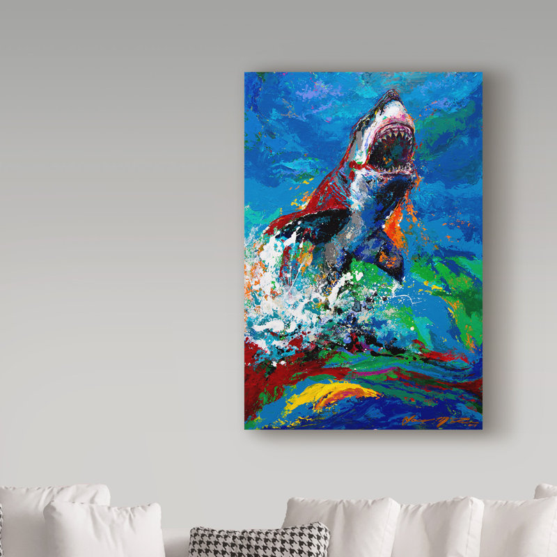 Magill 'The Lawyer Breeching Great White Shark' Acrylic Painting Print on Wrapped Canvas, 19" H x 12" W x 2" D