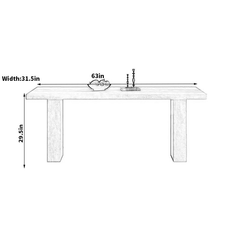 Lachezara Dining Table, 29.5"H x 63"L x 31.5"W