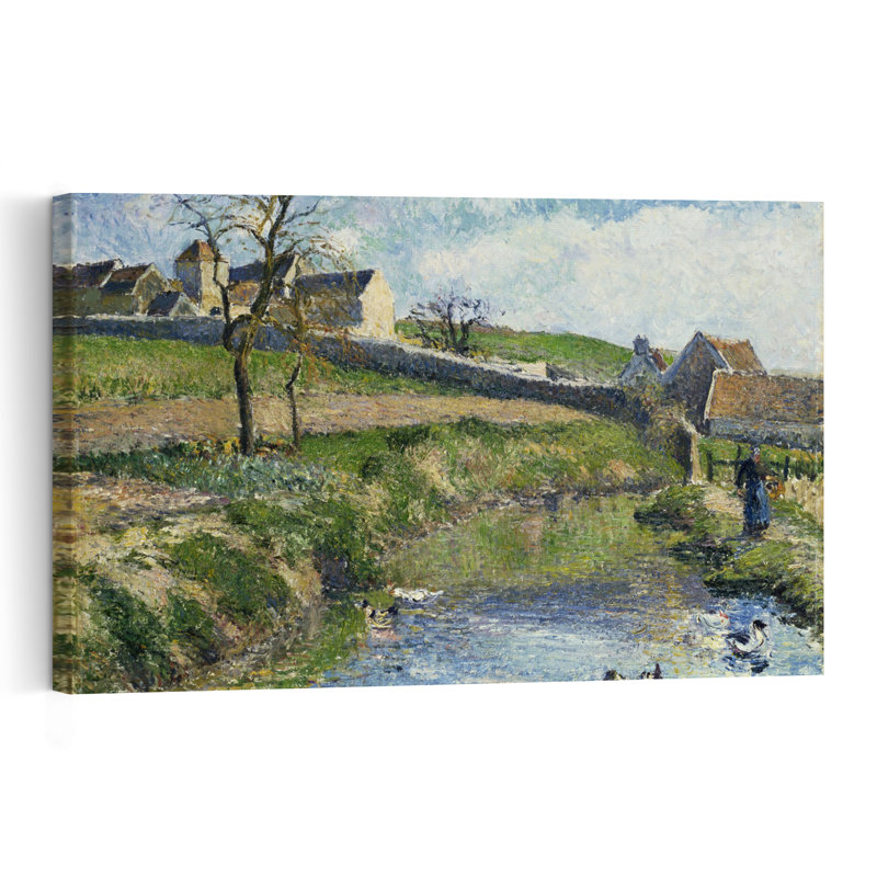 La Ferme d'Osny, 1883 - Impressionnisme abstrait contemporain - Paysage - Architecture - Estampe murale, H 24 po x l 36 po
