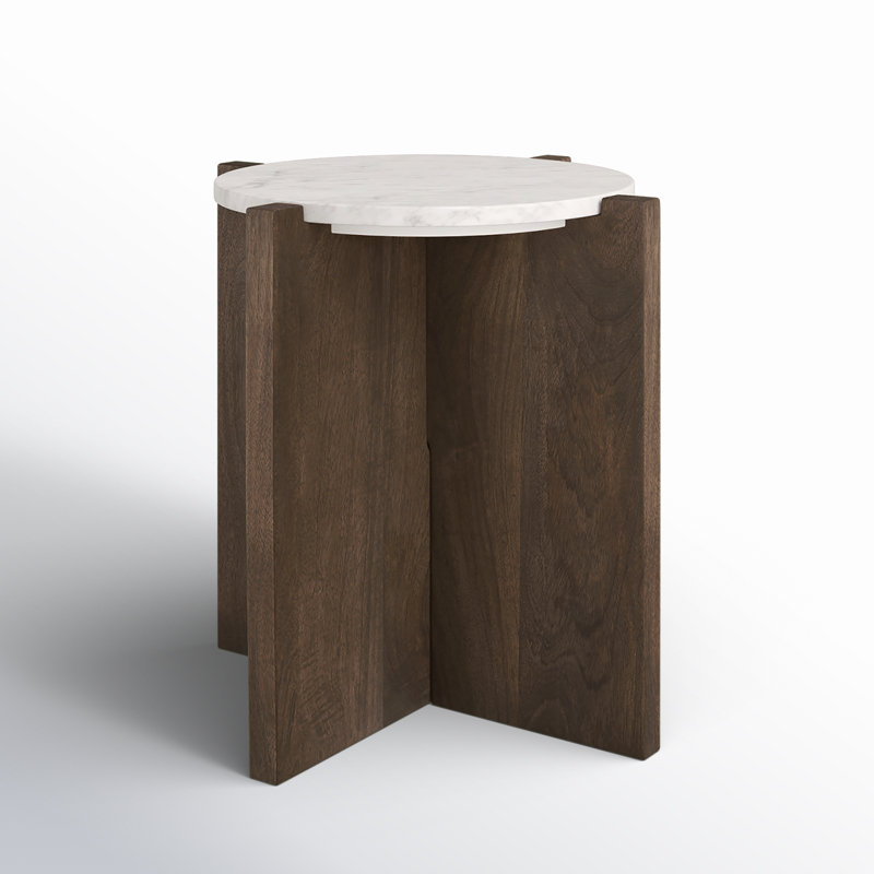Abstract End Table, Dark Brown