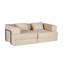 Canapé à compression, canapé-lit convertible au sol avec structure de forme fixe, canapé modulaire sans os sans causeuse, sans assemblage requis, tissu chenille, pour la chambre à coucher du salon-1151114315