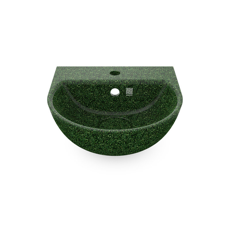 Woodio Soft40 15.748'' Wood Specialty Bathroom Sink with Overflow, Moss