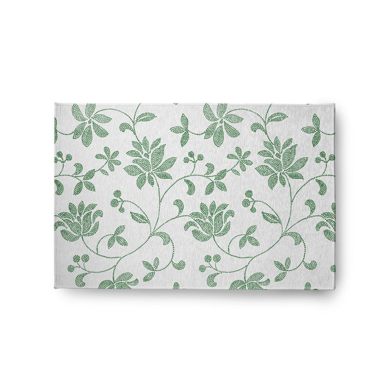 Chenille Floral Indoor / Outdoor Rug, Rectangle 2' x 3'
