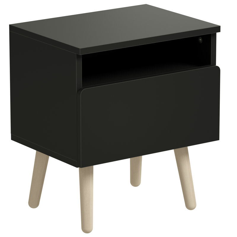 Polyfurniture MDF Nightstand (Single drawer), Black