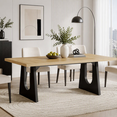 Farmhouse Dining Table with Solid Wood Legs