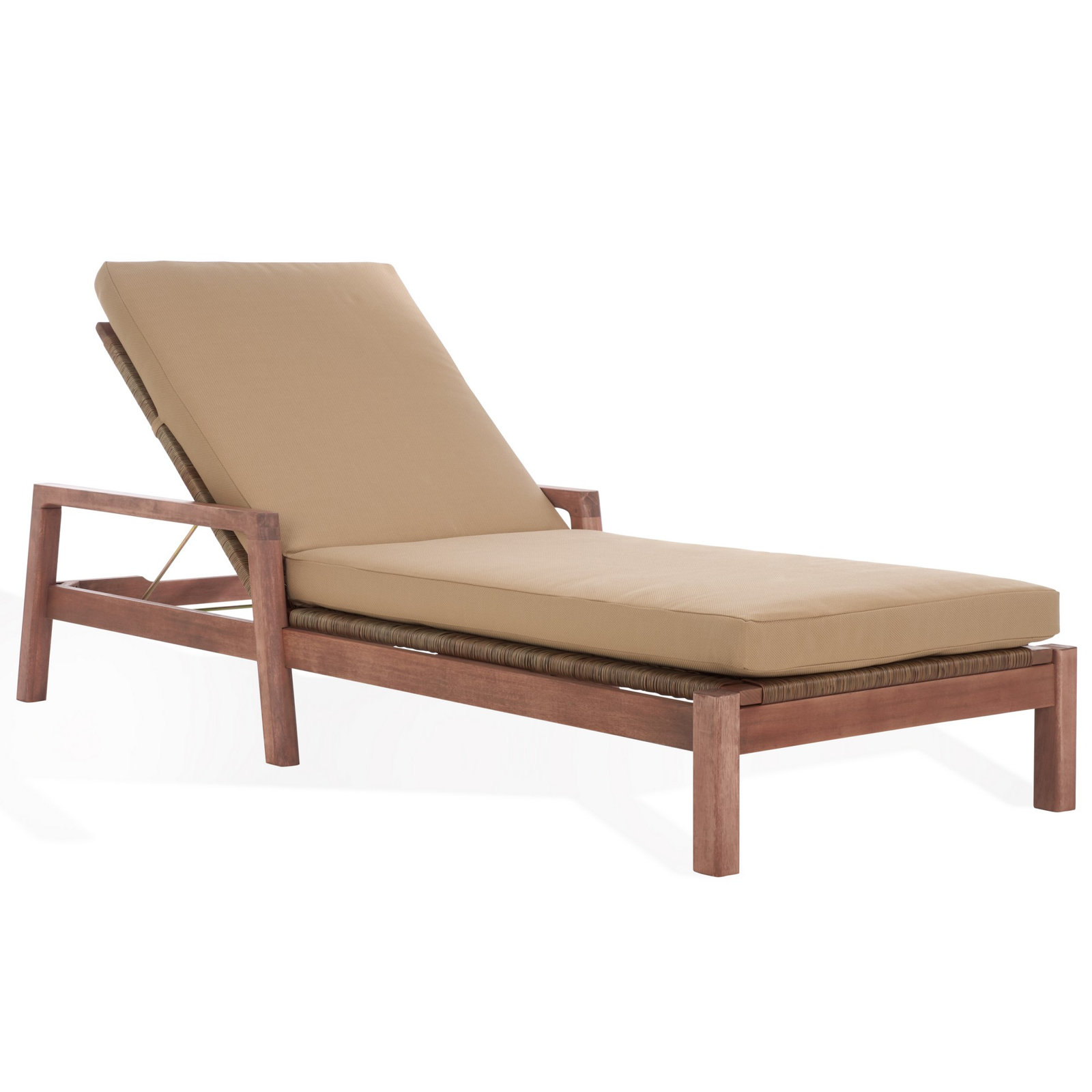 Nicholson 32" Eucalyptus Patio Chaise Lounge, Brown