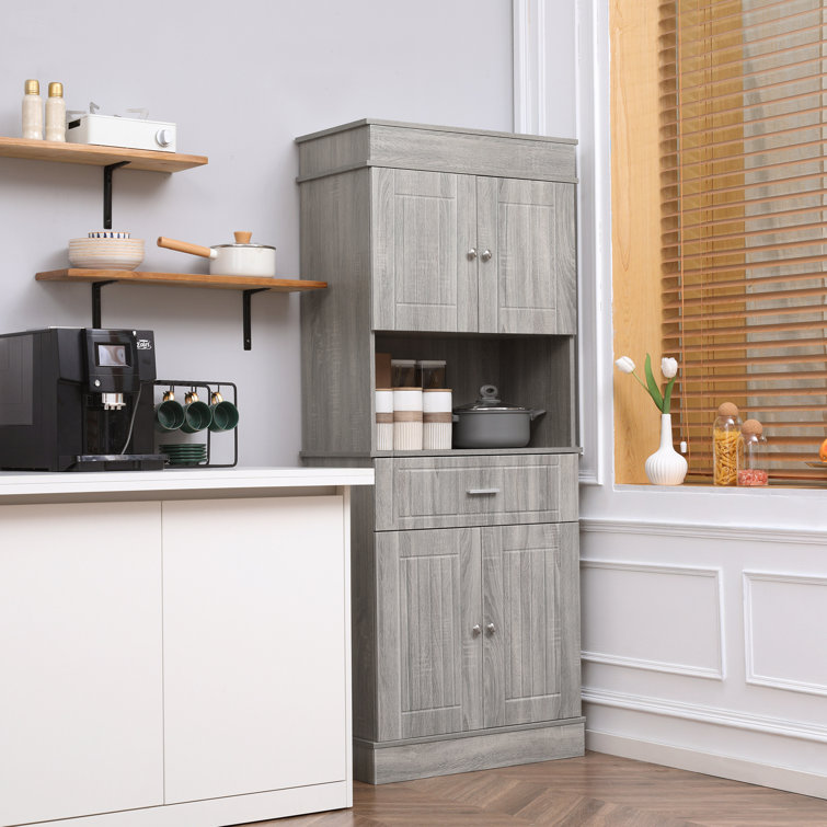 Homcom 72 Kitchen Pantry, 4-door Kitchen Cabinet With 5-tier