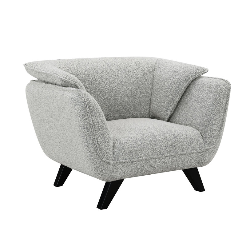Fauteuil bouclé gris clair Nayeli, Gris clair