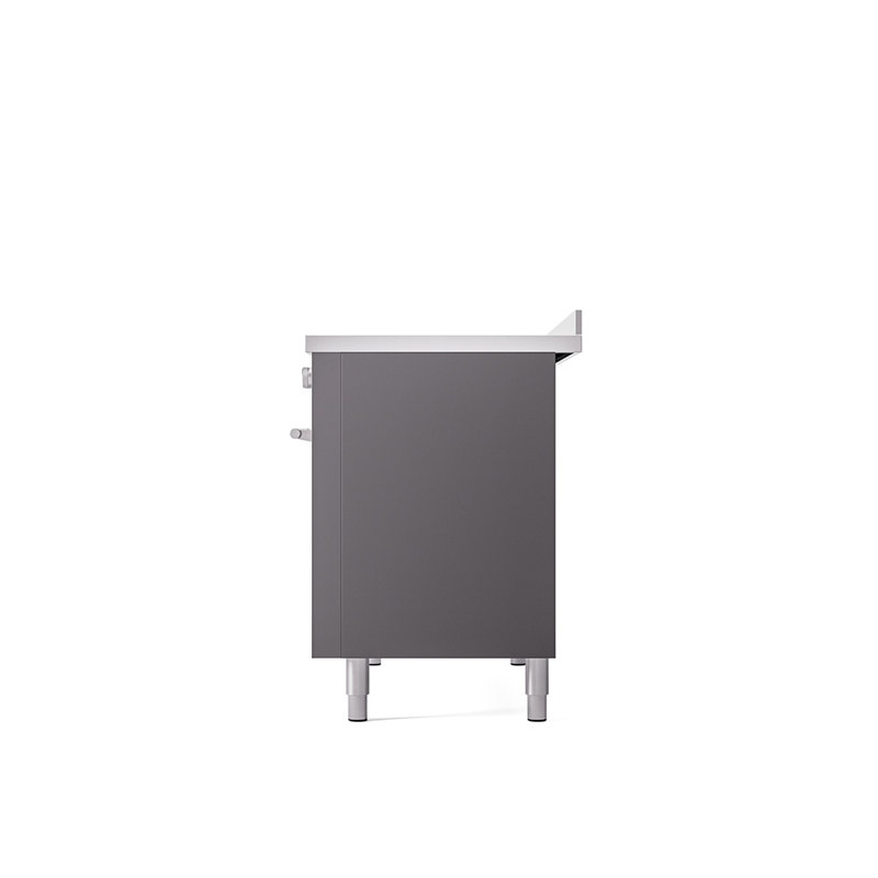 ILVE Professional Plus II 48 in Induction Range, 6 Induction Element (Solid Door), Graphite Matte