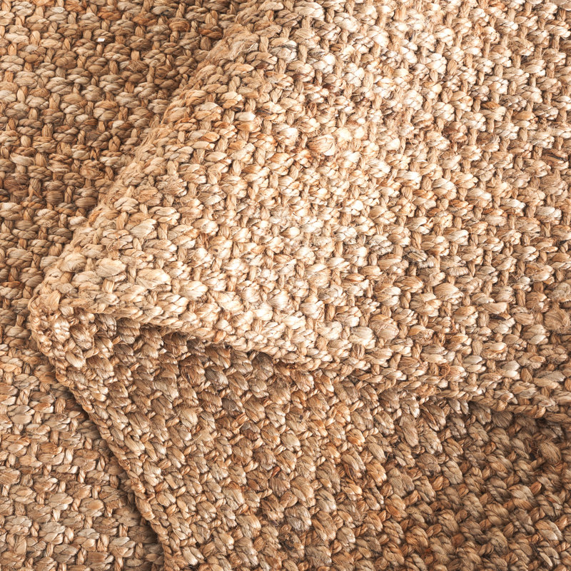 Aaroosh Natural Fiber Hand Woven Jute Pile Rug, Rectangle 5' x 8'