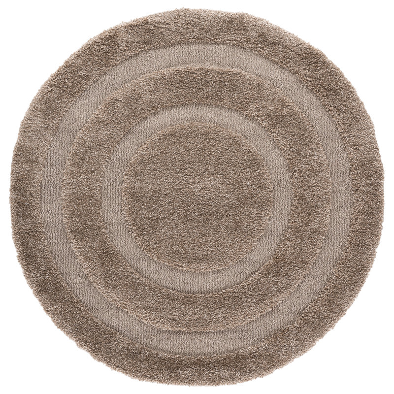 Drennen Florida Shag Performance Solid Color Rug, Round 4'