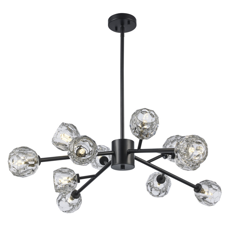 Lustre à 9 lumières Quaseem, Noir