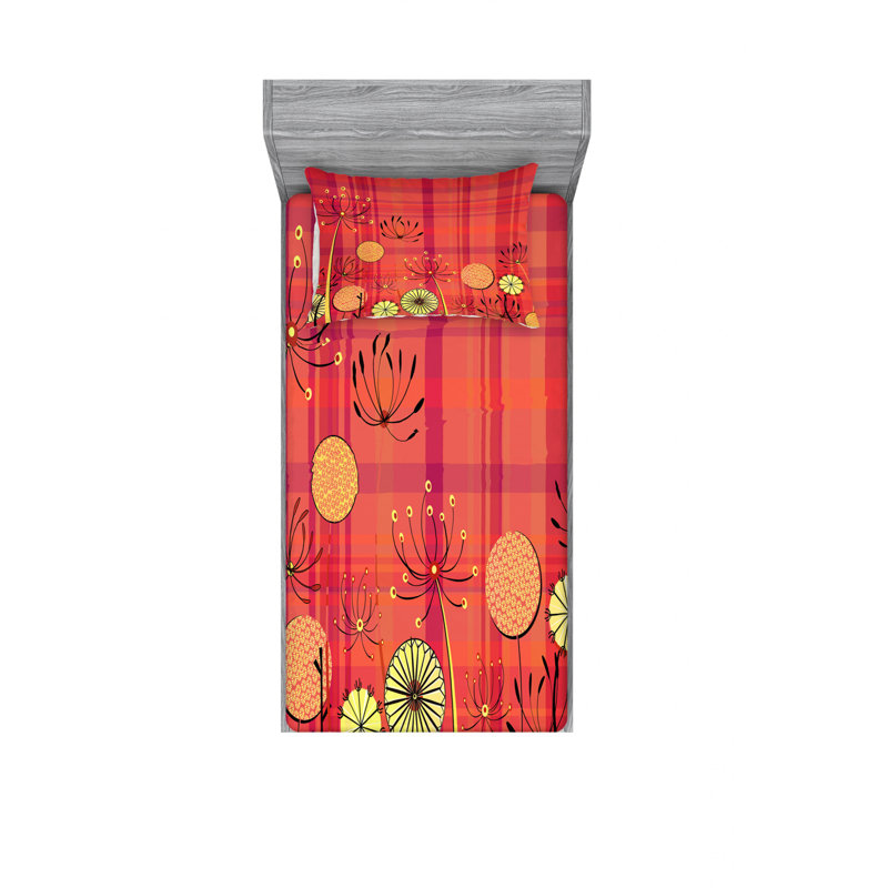 Ensemble de draps generic umbellifer fleuris, Ensemble de draps pour lit simple avec drap-housse