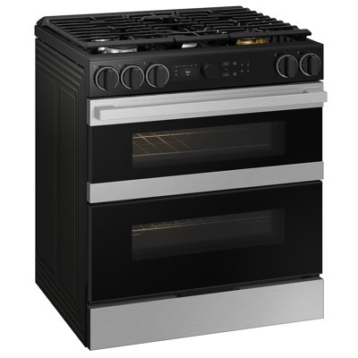 Samsung Bespoke Smart Slide-In Gas Range 6.0 cu. ft. with Flex Duo & Illuminated Precision Knobs in Stainless Steel -  NSG6DG8550SRAA