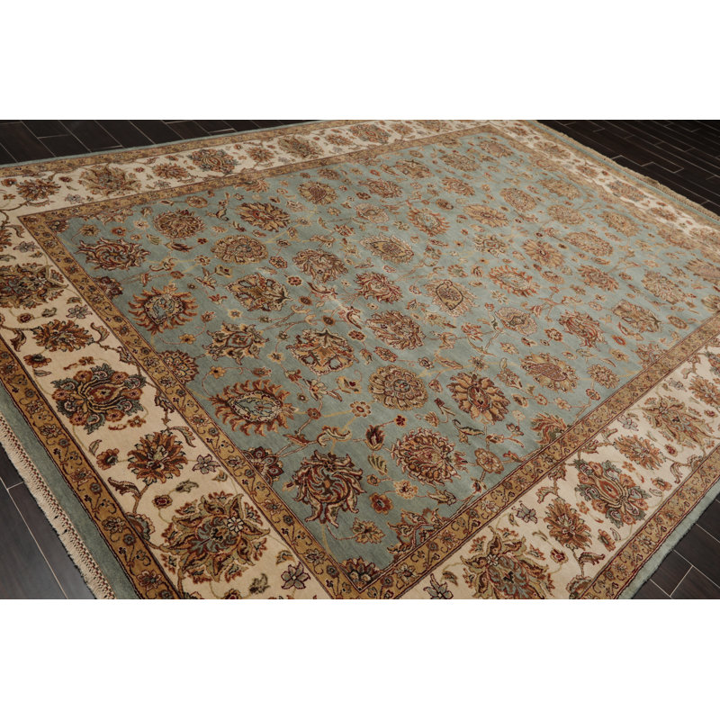 Tapis de zone en laine brun/beige 8 pi x 11 pi "one-of-kind" noué la agra Sipsey