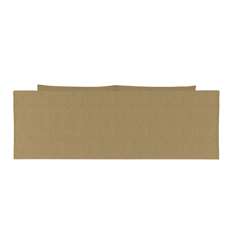 Mulberry Square Track-Arm Daybed with Flange Seam, Box Weave Linen Marzipan, Weathered