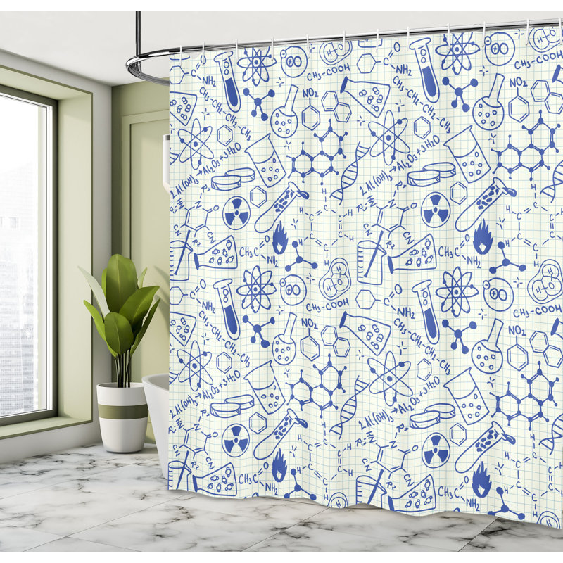 Adriano Shower Curtain with Hooks Included, 69" H x 105" W