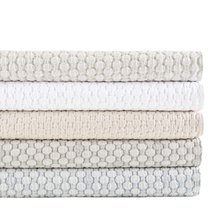 Portuguese Cotton King Coverlet in Crisp White