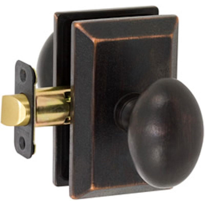 Bouton de porte de passage avec rosette carrée Sandcast Sorrento, Bronze vieilli