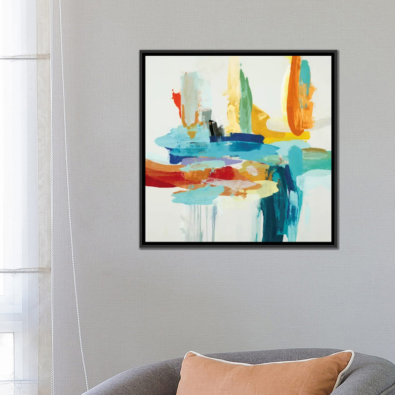 «Synergy II», reproduction sur toile, H 18 po x l 18 po x P 1,5 po, Toile encadrée noire, Pas de tapis
